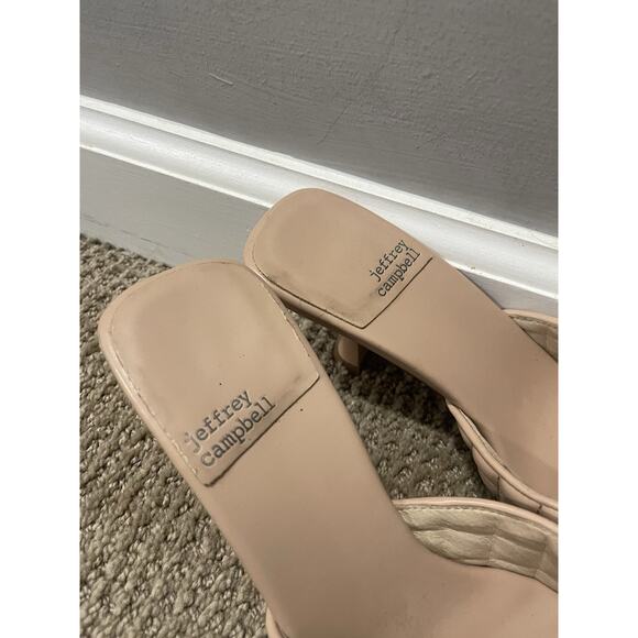 JEFFREY CAMPBELL Tan Crinkle Patent Sandal Size7 - Picture 4 of 11